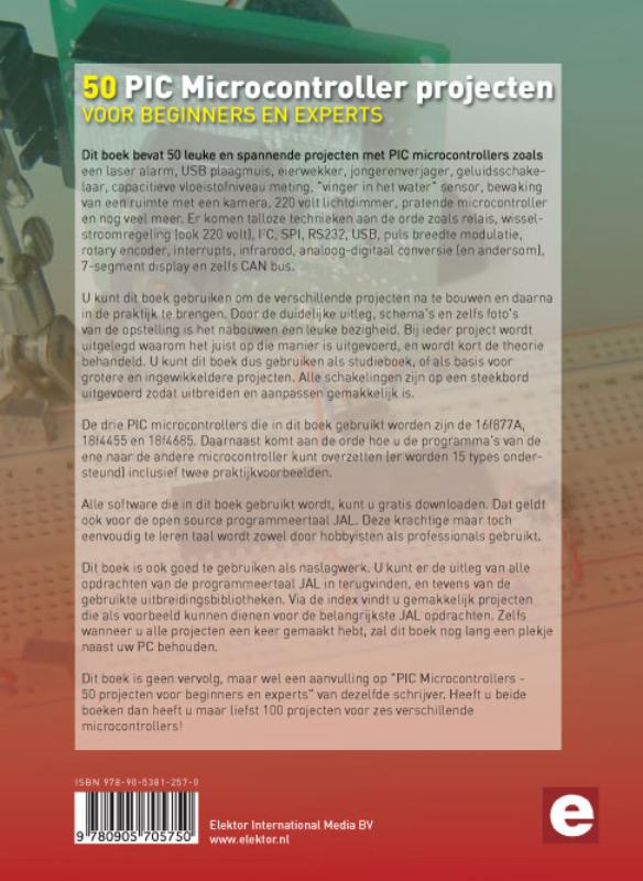 Achterkant van 50 PIC Microcontroller Projecten