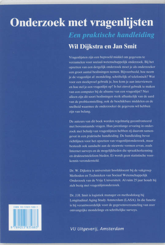 Achterkant van Onderzoek met vragenlijsten