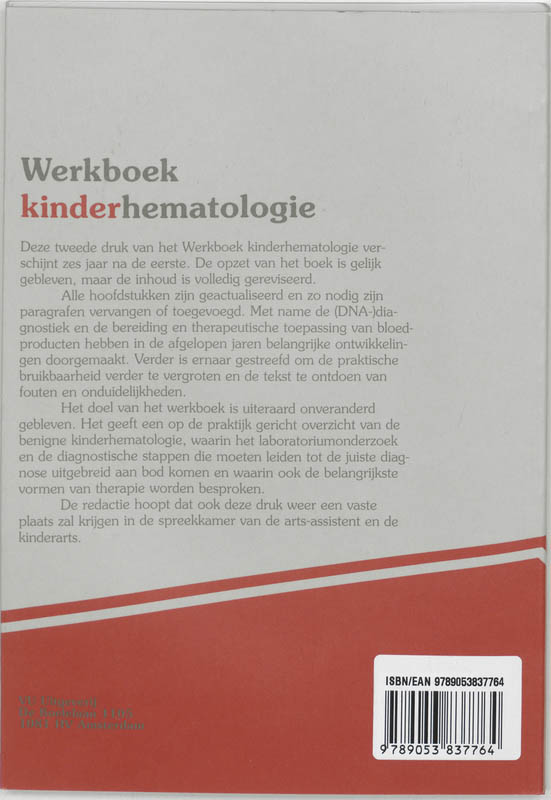 Achterkant van Werkboek kinderhematologie