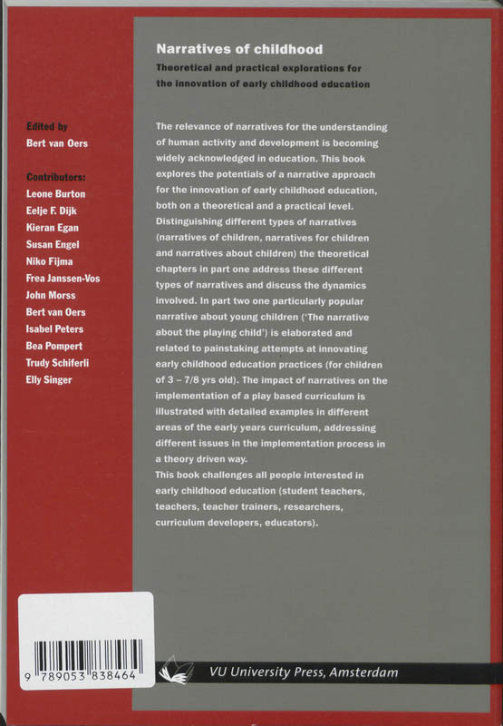 Achterkant van Narratives of childhood