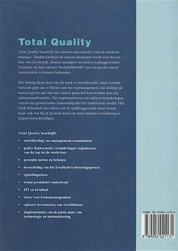 Achterkant van Total quality
