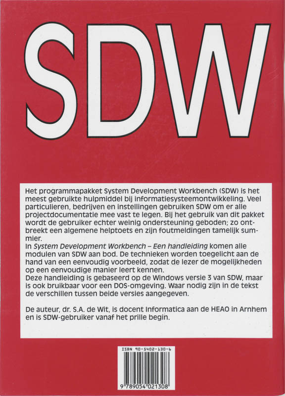 Achterkant van SDW . System Development Workbench