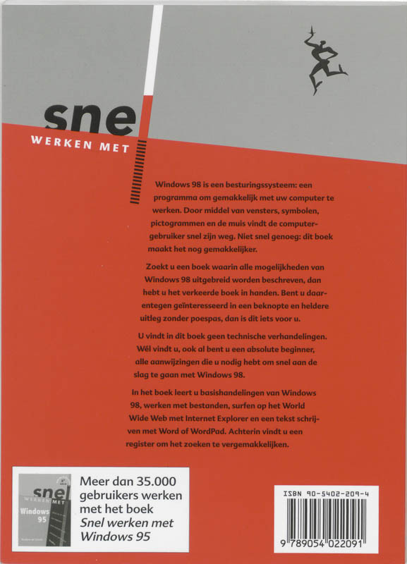 Achterkant van Snel werken met Windows 98