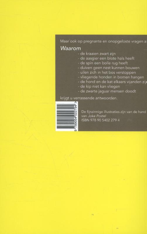 Achterkant van Waarom apen er als mensen uitzien, hazen een hazenlip hebben en kikkers kwaken