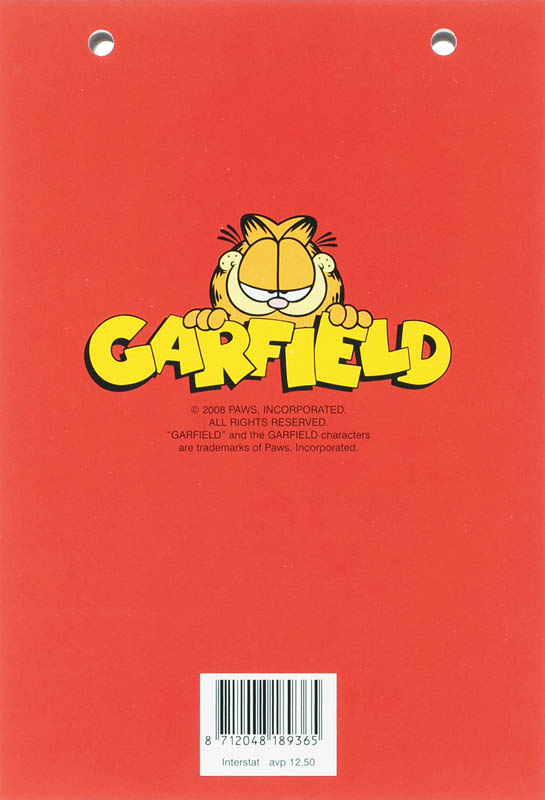 Achterkant van 2008 Garfield