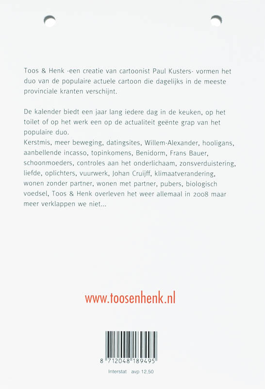 Achterkant van 2008 Toos & Henk