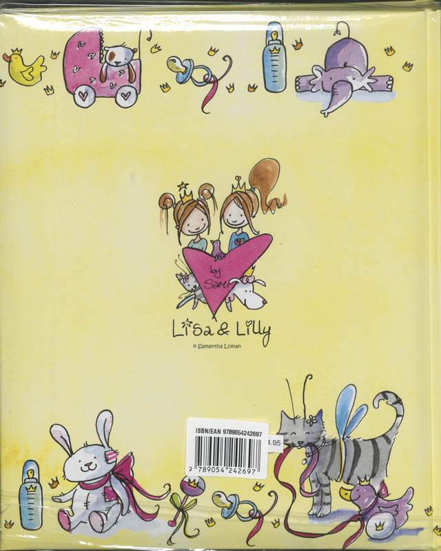 Achterkant van Babyboek Lisa & Lilly