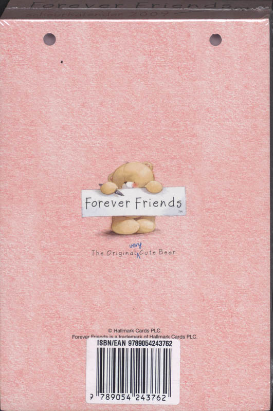 Achterkant van Scheurkalender 2009 Forever Friends