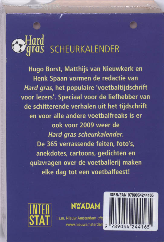 Achterkant van Scheurkalender 2009 Hard Gras