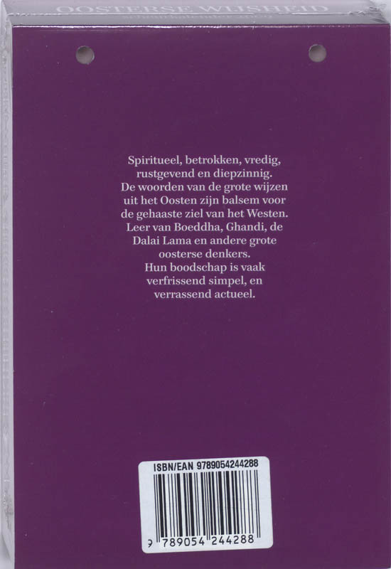 Achterkant van Scheurkalender 2009 Oosterse Wijsheid