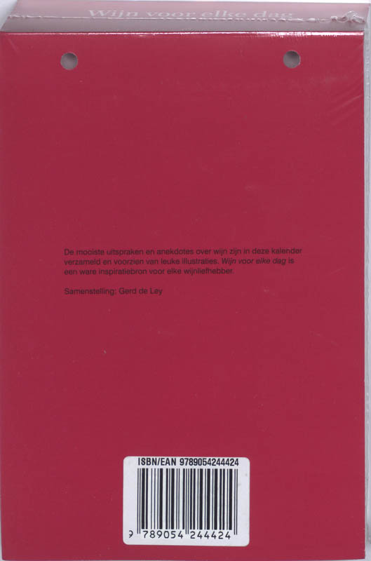 Achterkant van Scheurkalender 2009 Wijn voor elke dag