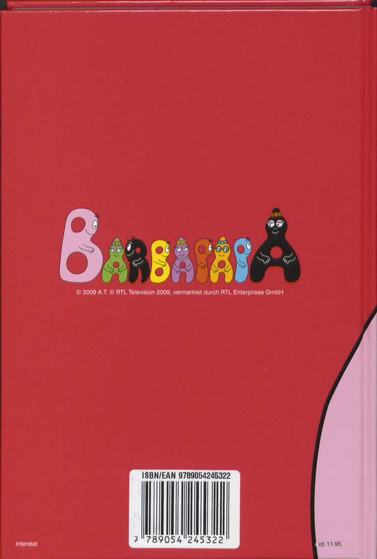 Achterkant van Schoolagenda 09-10 Barbapapa