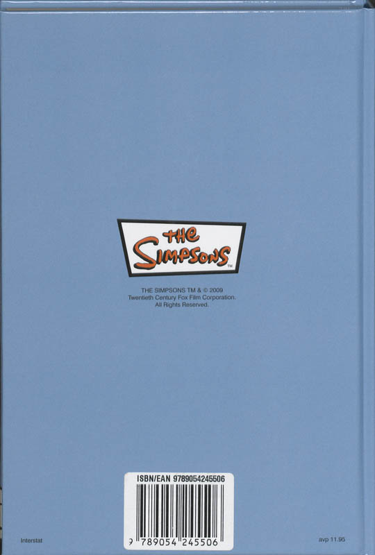 Achterkant van Schoolagenda 09-10 Simpsons