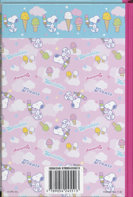 Achterkant van Schoolagenda 09-10 Snoopy