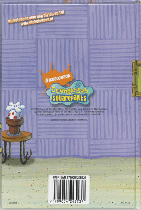 Achterkant van Schoolagenda 09-10 Spongebob