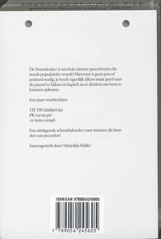 Achterkant van Scheurkalender 2010 Doordenker