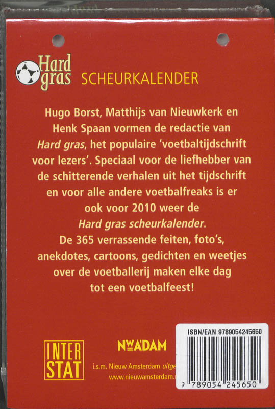 Achterkant van Scheurkalender 2010 Hard Gras