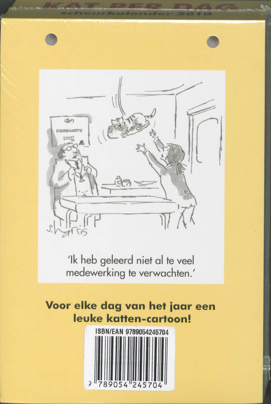 Achterkant van Scheurkalender 2010 Kat per dag
