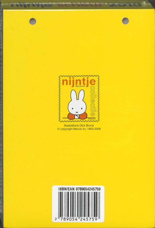 Achterkant van Scheurkalender 2010 Nijntje