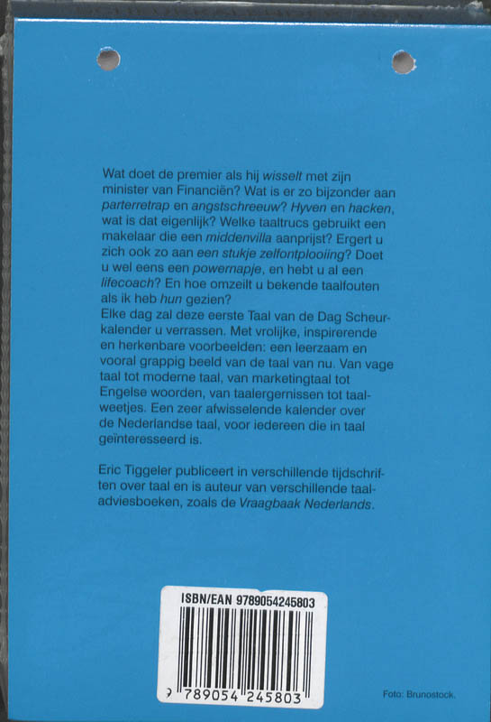 Achterkant van Scheurkalender 2010 Taal van de dag