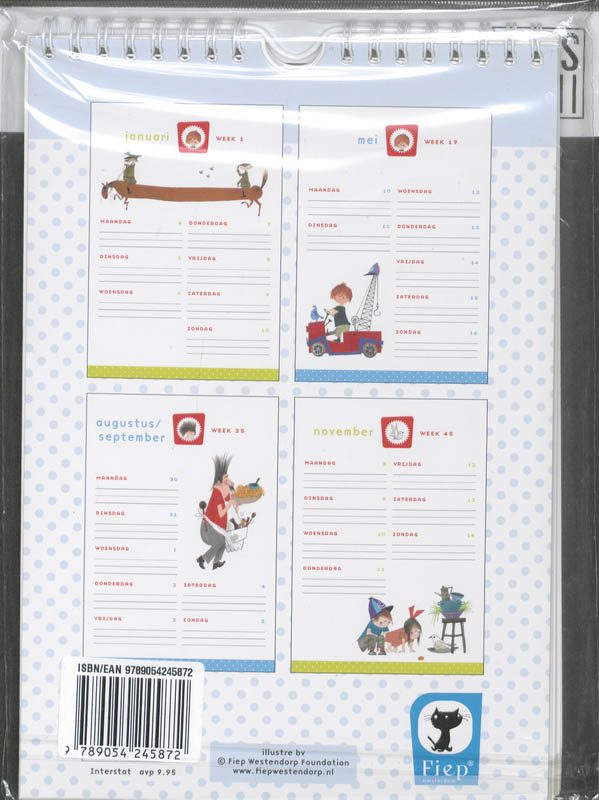 Achterkant van Weekkalender 2010 Fiep Westendorp