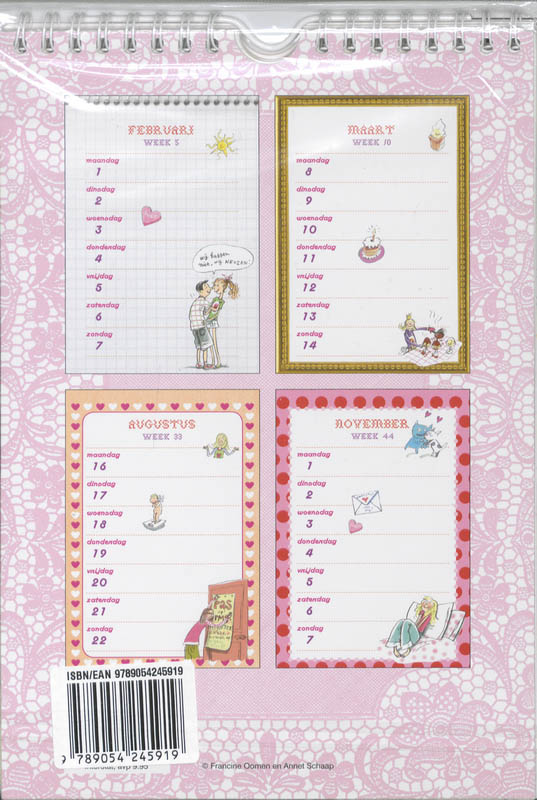 Achterkant van Weekkalender 2010 Hoe overleef ik