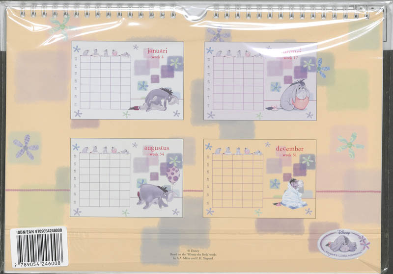 Achterkant van Familieplanner 2010 Eeyore
