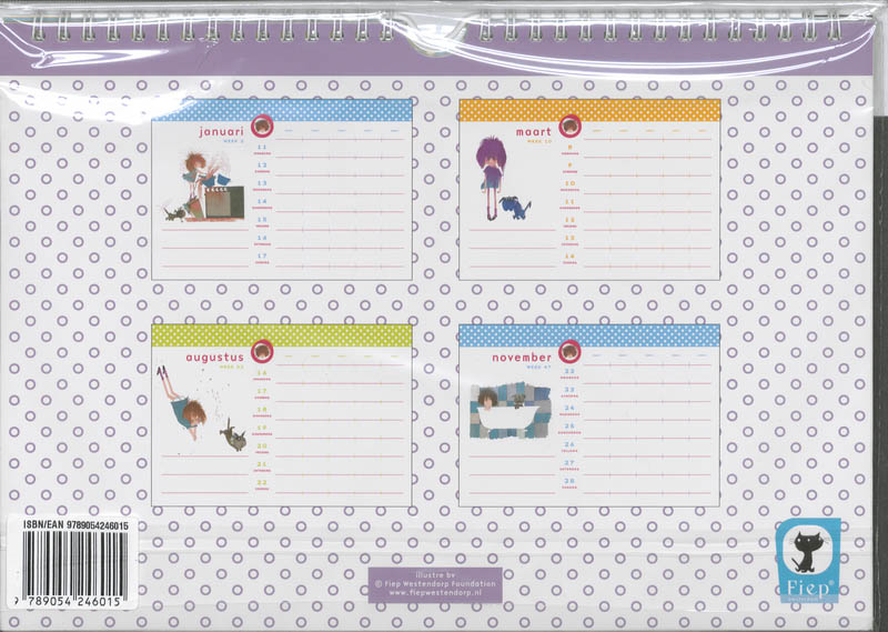 Achterkant van Familieplanner 2010 Fiep Westendorp