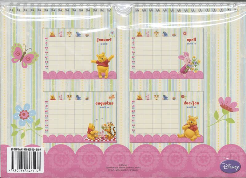 Achterkant van Familieplanner 2010 Winnie the Pooh