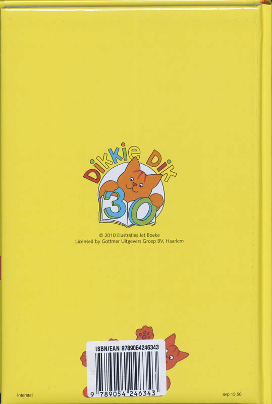 Achterkant van Schoolagenda 10-11 Dikkie Dik