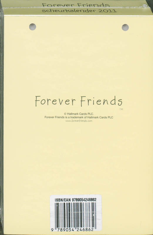 Achterkant van Forever Friends Scheurkalender 2011