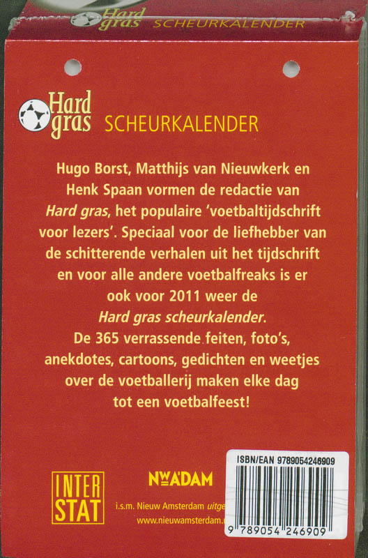 Achterkant van Hard Gras scheurkalender 2011
