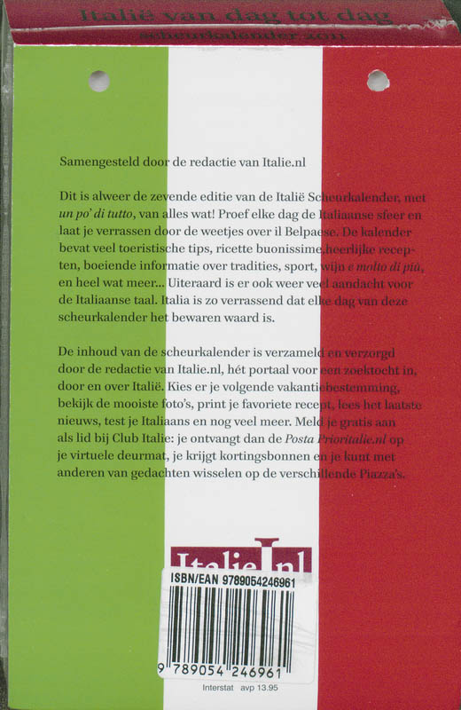 Achterkant van Italië van dag tot dag scheurkalender 2011