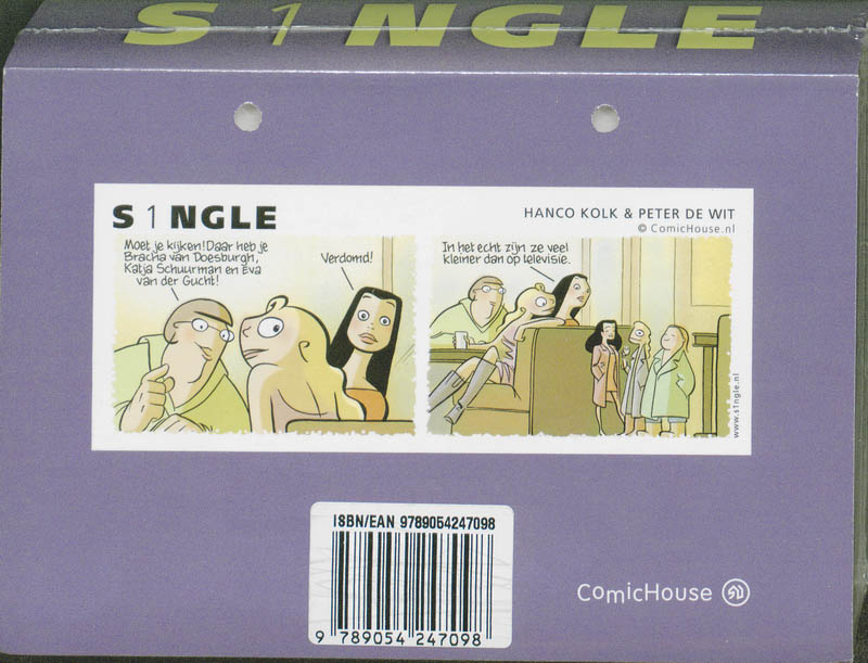 Achterkant van S1ngle Scheurkalender 2011