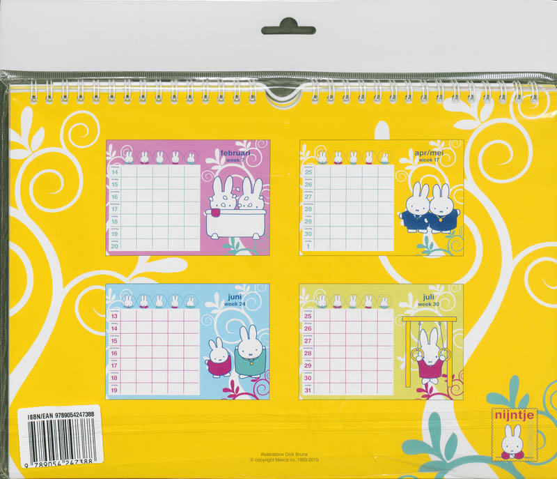 Achterkant van Nijntje familieplanner 2011