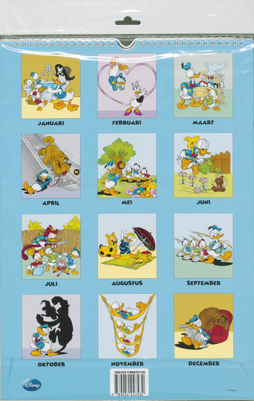 Achterkant van Donald Duck poster-kalender 2011
