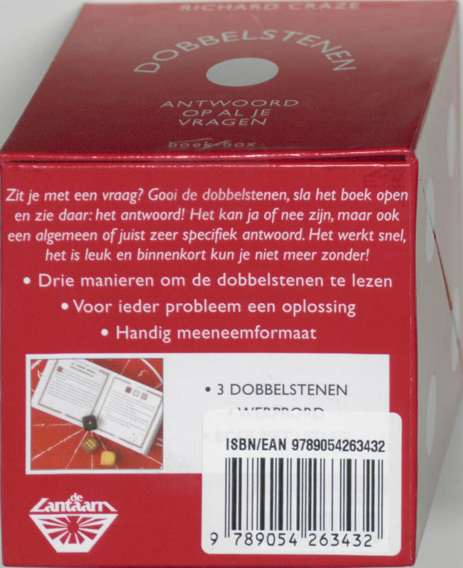 Achterkant van Dobbelstenen boek-box
