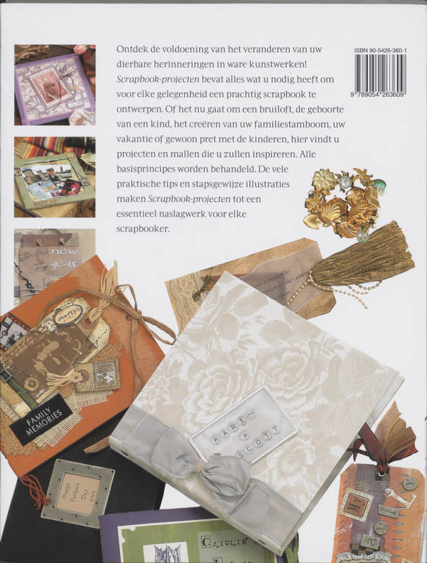 Achterkant van Scrapbook projecten