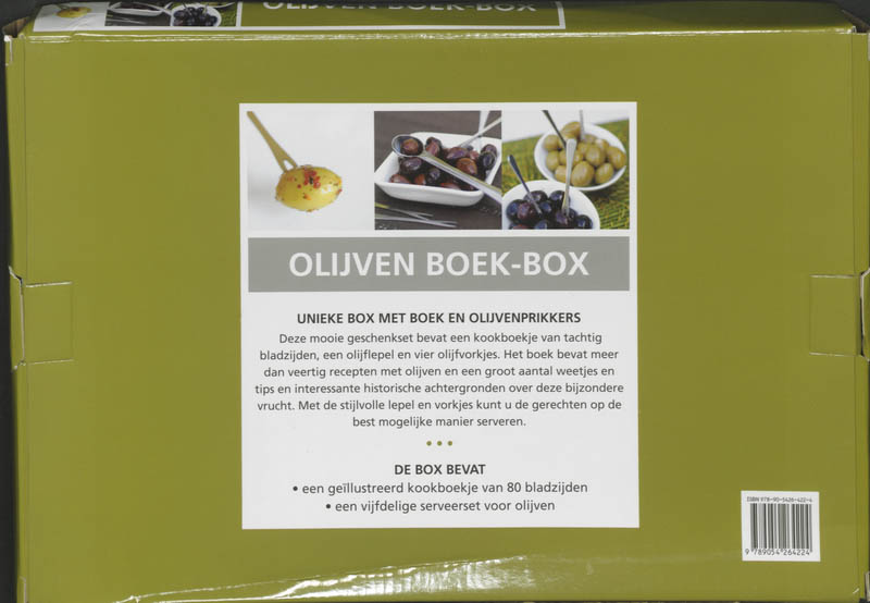 Achterkant van Olijven boek-box
