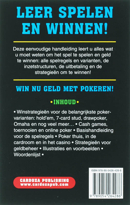 Achterkant van Speel Poker en win!