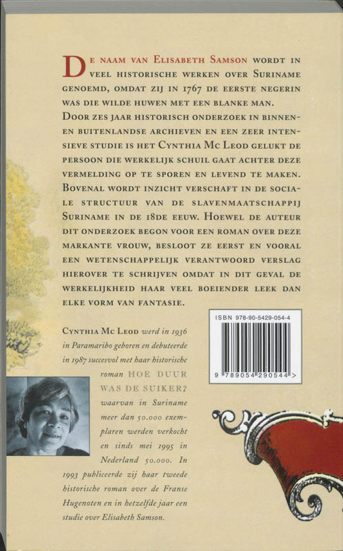 Achterkant van Elisabeth Samson
