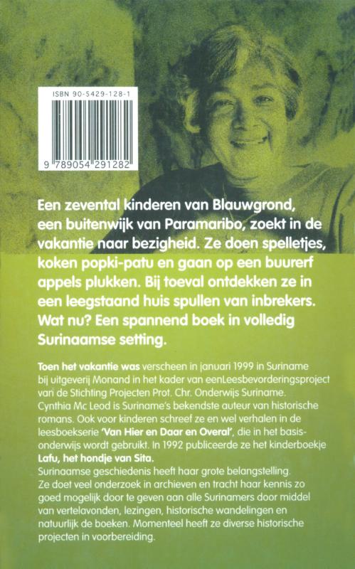 Achterkant van Toen het vakantie was