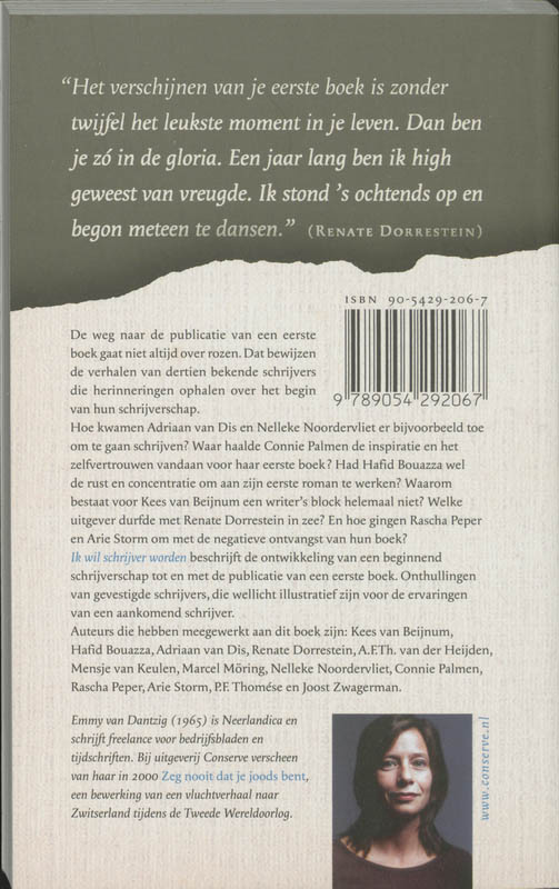 Achterkant van Ik wil schrijver worden