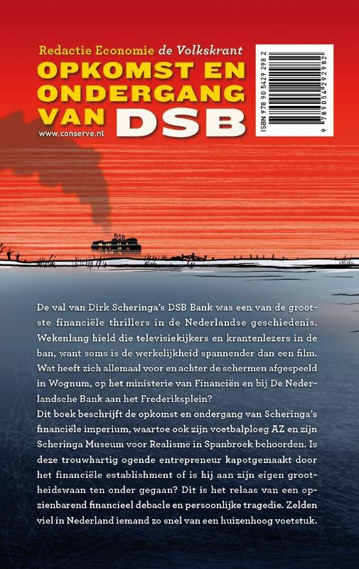 Achterkant van Opkomst en ondergang van DSB