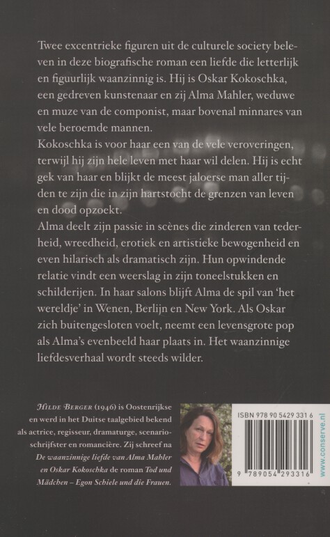 Achterkant van De waanzinnige liefde van Alma Mahler en Oskar Kokoschka