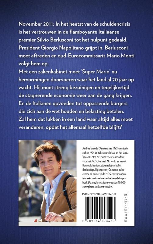 Achterkant van Super Mario Monti
