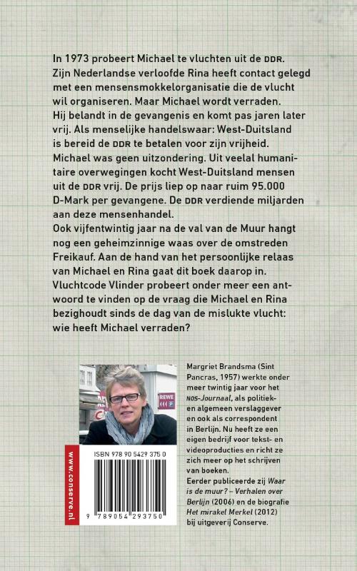 Achterkant van Vluchtcode vlinder