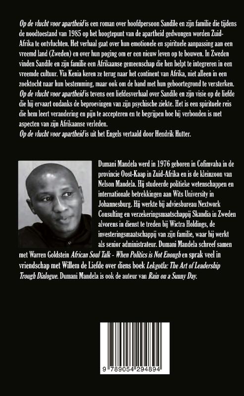 Achterkant van Op de vlucht voor apartheid