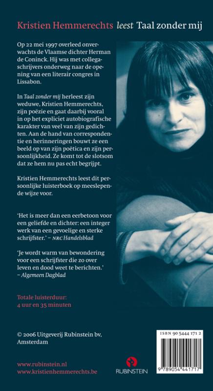 Achterkant van Taal zonder mij