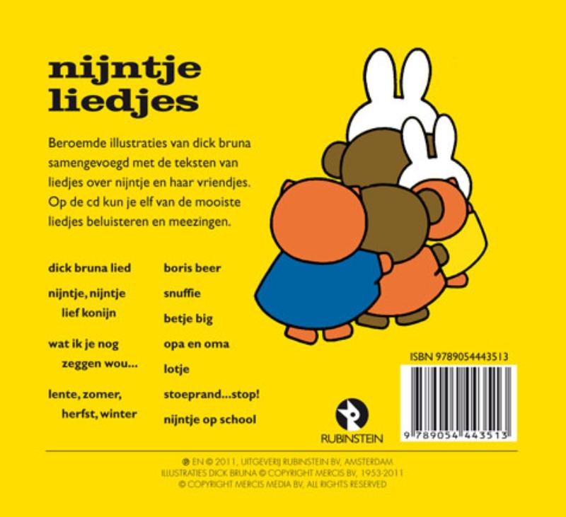 Achterkant van Nijntje liedjes